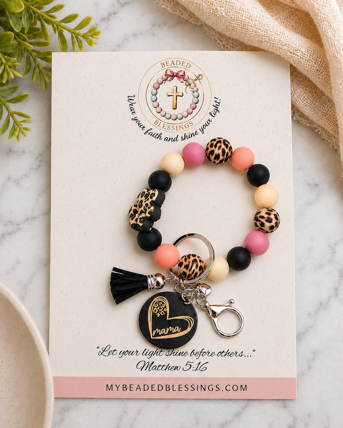 Dog Mom Wristlet Keychain