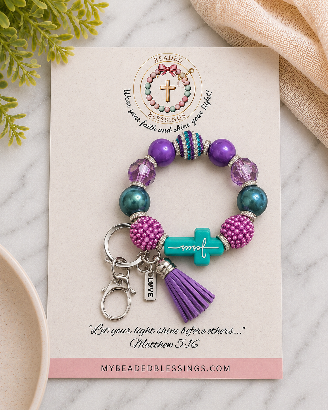 “Horizon” Jesus Wristlet Keychain