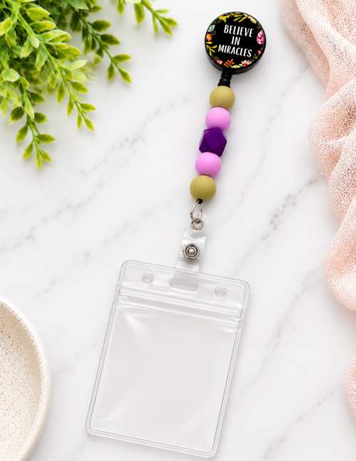 "Beaded Affirmations" Badge Clips