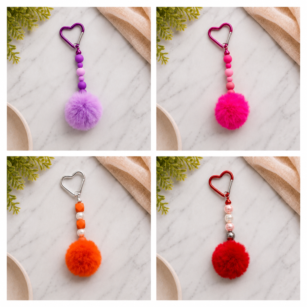 Pom Pom Back Pack Charm