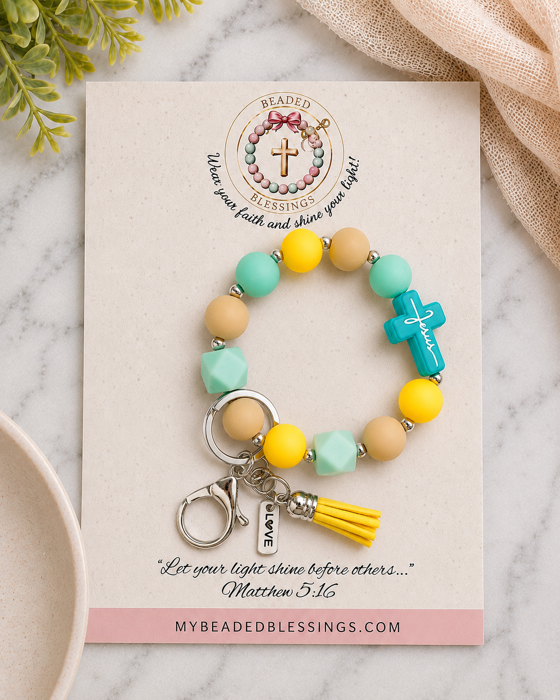 “Sunshine” Jesus Keychain Bracelet