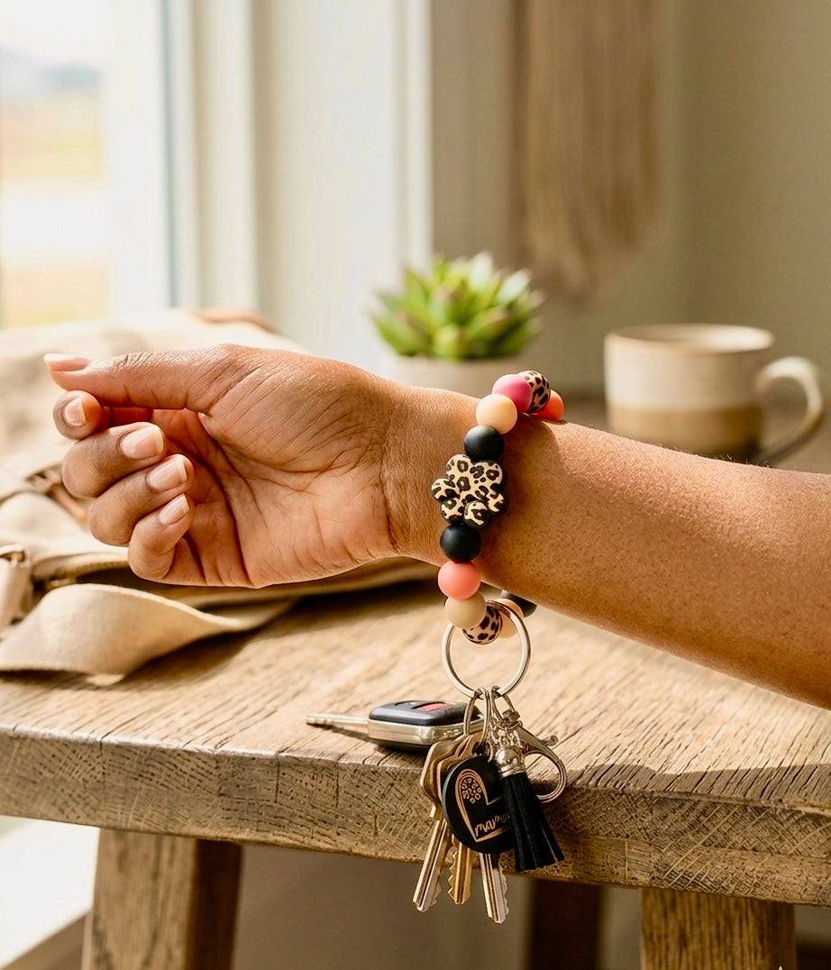 Dog Mom Wristlet Keychain